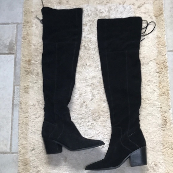 Western OTK gorgeous black suede boots - Picture 1 of 8
